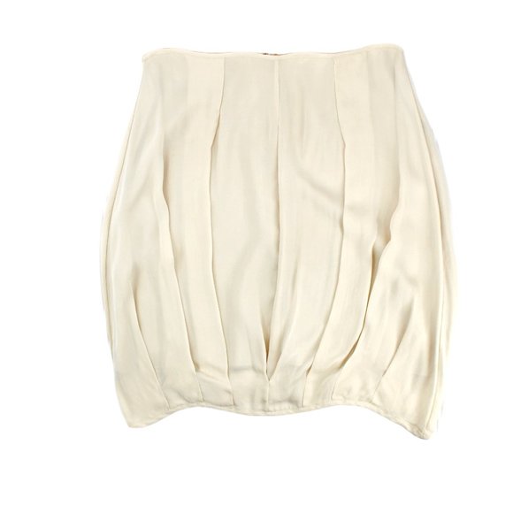 Gary Graham Cream 100% Silk Skirt Pleated Scalloped Hem Hand finished 30" waist - Picture 6 of 10
